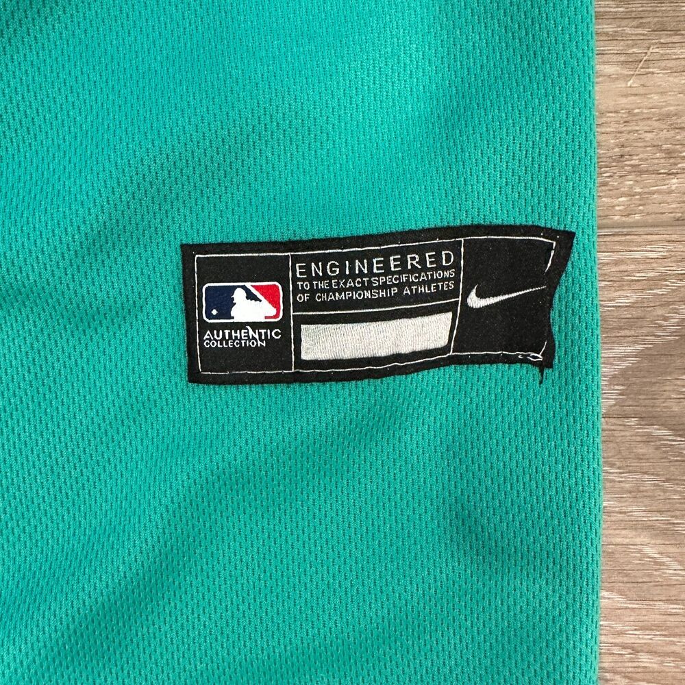 Nike Seattle Mariners Ichiro Suzuki Jersey Mens 44 Teal Excellent Stitched MLB - Picture 11 of 11